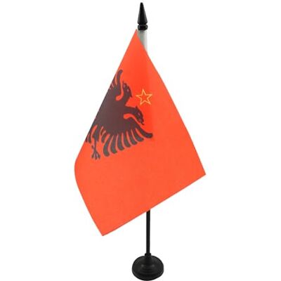 AZ FLAG Tischflagge Socialistiske Folkerepublik Albanien 1946-1992 21x14 cm Albaniens Tischfahne 14 x 21 Cm Flaggen AZ FLAG Tischflagge Socialistiske Folkerepublik Albanien 1946-1992 21x14 cm Albaniens Tischfahne 14 x 21 Cm Flaggen