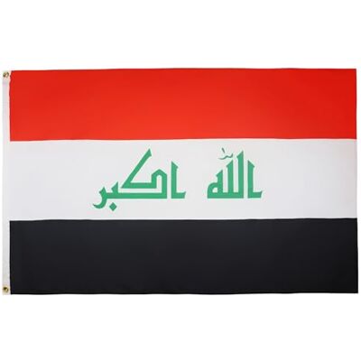 AZ FLAG Flagge Irak 150x90 cm Irakische Fahne 100% Polyester mit Messing-Ösen 110g AZ FLAG Flagge Irak 150x90 cm Irakische Fahne 100% Polyester mit Messing-Ösen 110g