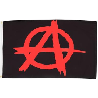 AZ FLAG Flagge Anarchie Schwarz und rot 90x60 cm Polyester 100D 2 Ösen AZ FLAG Flagge Anarchie Schwarz und rot 90x60 cm Polyester 100D 2 Ösen