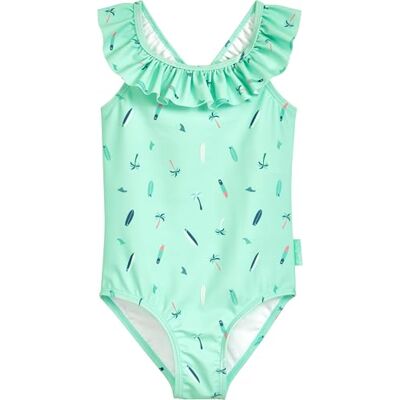Playshoes Mädchen Schwimmanzug Badeanzug, Mint Surfbrett, 86-92 Playshoes Mädchen Schwimmanzug Badeanzug, Mint Surfbrett, 86-92