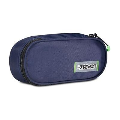 Seven Federmäppchen für Schule Round Plus, Blau, Freethink, oval, mit Innentasche und elastischen Stifthaltern, Zubehör Rucksack, Grundschule, Mittel, Oben, Jungen Mädchen, blau, Taglia Unica, Modern Seven Federmäppchen für Schule Round Plus, Blau, Freethink, oval, mit Innentasche und elastischen Stifthaltern, Zubehör Rucksack, Grundschule, Mittel, Oben, Jungen Mädchen, blau, Taglia Unica, Modern