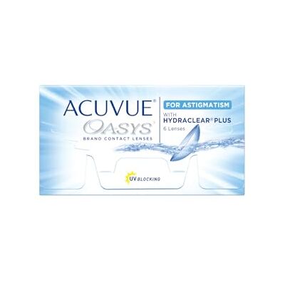 Acuvue OASYS for Astigmatism Kontaktlinsen – 2-Wochen-Linsen für Tag und Nacht mit -5,75 dpt, Cyl -0,75, Ach 180 und BC 8.6 – UV Schutz, Austrocknungsschutz und Komfortables Tragegefühl – 6 Linsen Acuvue OASYS for Astigmatism Kontaktlinsen – 2-Wochen-Linsen für Tag und Nacht mit -5,75 dpt, Cyl -0,75, Ach 180 und BC 8.6 – UV Schutz, Austrocknungsschutz und Komfortables Tragegefühl – 6 Linsen