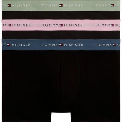 Tommy Hilfiger Herren 3er Pack Boxershorts Trunks aus Baumwolle mit Stretch, Schwarz (MNT Gry/CLS Pnk/Ag Sea), XS Tommy Hilfiger Herren 3er Pack Boxershorts Trunks aus Baumwolle mit Stretch, Schwarz (MNT Gry/CLS Pnk/Ag Sea), XS
