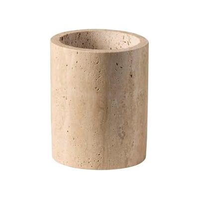 APS 11756 Besteckbehälter TRAVERTINE Travertin (Kalkstein), Ø 11 cm, H: 13,5 cm, mit Abflussloch APS 11756 Besteckbehälter TRAVERTINE Travertin (Kalkstein), Ø 11 cm, H: 13,5 cm, mit Abflussloch