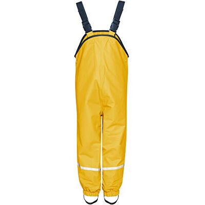 Playshoes Matschhose Regenlatzhose Fleece-Futter Unisex Kinder Wind- und wasserdichte Regenhose Regenbekleidung, gelb, 104 Playshoes Matschhose Regenlatzhose Fleece-Futter Unisex Kinder Wind- und wasserdichte Regenhose Regenbekleidung, gelb, 104