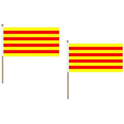 AZ FLAG STOCKFLAGGE KATALONIEN 45x30cm mit holzmast 10 stück KATALONIEN STOCKFAHNE 30 x 45 cm flaggen AZ FLAG STOCKFLAGGE KATALONIEN 45x30cm mit holzmast 10 stück KATALONIEN STOCKFAHNE 30 x 45 cm flaggen
