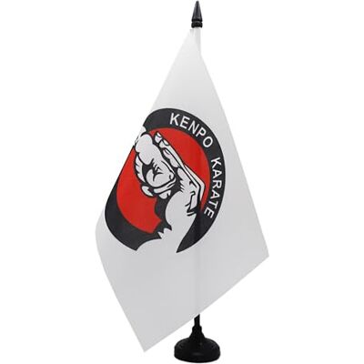 AZ FLAG Tischflagge Kenpo Karate, 21 x 14 cm – kleine Kunstflagge für Büro, 100% Polyester, mit Fahnenstange von 25 cm und Sockel aus schwarzem Kunststoff AZ FLAG Tischflagge Kenpo Karate, 21 x 14 cm – kleine Kunstflagge für Büro, 100% Polyester, mit Fahnenstange von 25 cm und Sockel aus schwarzem Kunststoff