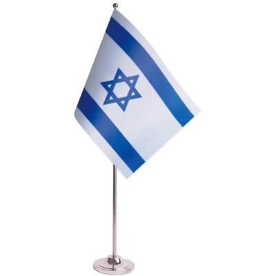 Az Flag Izrael Asztali zászló - Szatén 22x15cm Az Flag Izrael Asztali zászló - Szatén 22x15cm