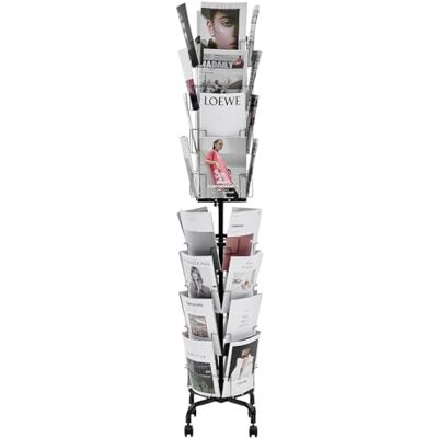 VEVOR Grußkartenständer Broschürenständer mit 32 Fächern, 360° Drehbar, Zeitschriftenständer mit Schildhalter & 4 Rollen, Prospekthalter für Ausstellungen Büros Messen Literaturhalter VEVOR Grußkartenständer Broschürenständer mit 32 Fächern, 360° Drehbar, Zeitschriftenständer mit Schildhalter & 4 Rollen, Prospekthalter für Ausstellungen Büros Messen Literaturhalter