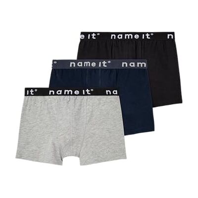 NAME IT Jungen Nkmboxer 3p Noos Unterhose, Black/Pack:w/ Grey Mel. + Dark Sapp., 104 EU NAME IT Jungen Nkmboxer 3p Noos Unterhose, Black/Pack:w/ Grey Mel. + Dark Sapp., 104 EU