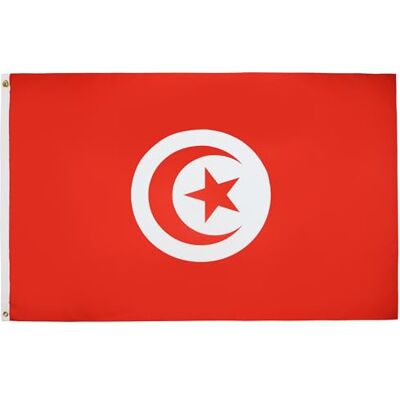 AZ FLAG Flagge Tunesien 90x60 cm Tunesische Fahne 100% Polyester mit Messing-Ösen 50g AZ FLAG Flagge Tunesien 90x60 cm Tunesische Fahne 100% Polyester mit Messing-Ösen 50g