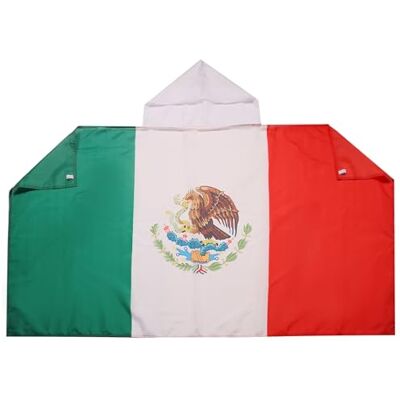 AZ FLAG Umhangflagge Mexiko 150x90 cm Mexikanische Cape Fahne 100% Polyester mit integrierten Ärmeln und Kapuze Body Flag 80g AZ FLAG Umhangflagge Mexiko 150x90 cm Mexikanische Cape Fahne 100% Polyester mit integrierten Ärmeln und Kapuze Body Flag 80g