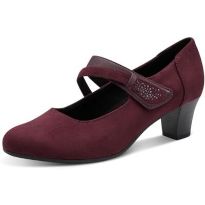 Jana Damen Pumps mit Riemen Mary Jane Vegan, Bordeaux, 40 Jana Damen Pumps mit Riemen Mary Jane Vegan, Bordeaux, 40