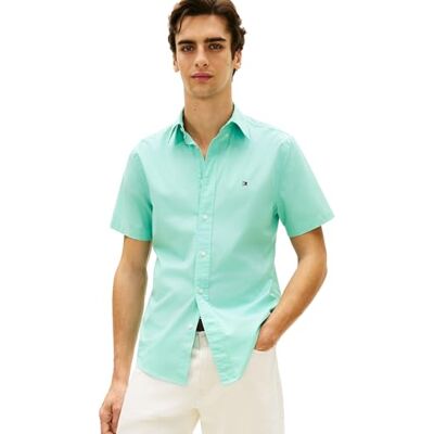 Tommy Hilfiger Herren Hemd Flex Poplin Solid aus Baumwolle, Türkis (Arctic Aqua), XXL Tommy Hilfiger Herren Hemd Flex Poplin Solid aus Baumwolle, Türkis (Arctic Aqua), XXL