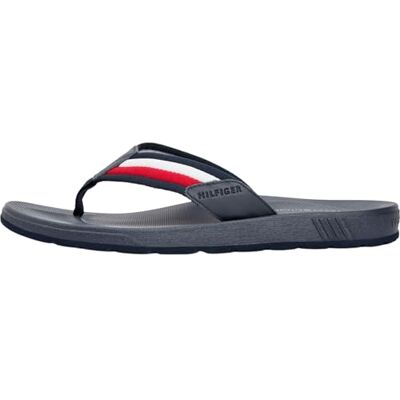 Tommy Hilfiger Herren Flip Flops Molded Beach Sandal mit Gurtband-Riemen, Mehrfarbig (Rwb), 43 Tommy Hilfiger Herren Flip Flops Molded Beach Sandal mit Gurtband-Riemen, Mehrfarbig (Rwb), 43