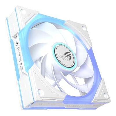 Asus ROG Eurux GR120 ARGB Reverse Fan White Edition Single Pack bis 2200U/min, 32dB(A), Daisy-Chain-Kabel, 3x Beleuchtungszonen, Flüssigkristallpolymer-Lüfterblätter, ROG-Lüfter-Hub Asus ROG Eurux GR120 ARGB Reverse Fan White Edition Single Pack bis 2200U/min, 32dB(A), Daisy-Chain-Kabel, 3x Beleuchtungszonen, Flüssigkristallpolymer-Lüfterblätter, ROG-Lüfter-Hub