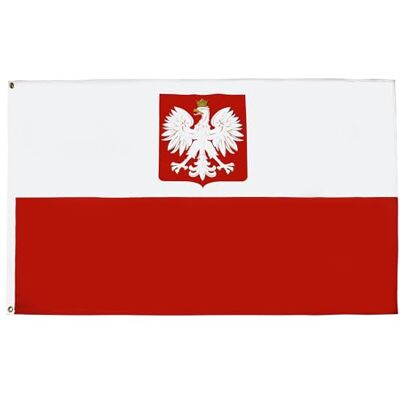 AZ FLAG Flagge Polen mit Adler 90x60 cm Polnische Leichtes Polyester 2 Ösen AZ FLAG Flagge Polen mit Adler 90x60 cm Polnische Leichtes Polyester 2 Ösen