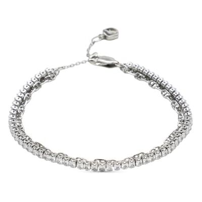 Fossil Heritage Damen Edelstahlarmband mit Karabiner oder Knebelverschluss, Metallgrau Fossil Heritage Damen Edelstahlarmband mit Karabiner oder Knebelverschluss, Metallgrau