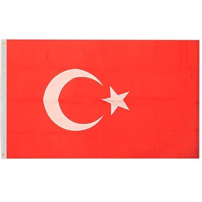 AZ FLAG Türkei-Flagge, Premium, 150 x 90 cm, Türkei-Flagge, genäht und bestickt, Nylon 200D, mit integrierten Metallösen, 200 g AZ FLAG Türkei-Flagge, Premium, 150 x 90 cm, Türkei-Flagge, genäht und bestickt, Nylon 200D, mit integrierten Metallösen, 200 g