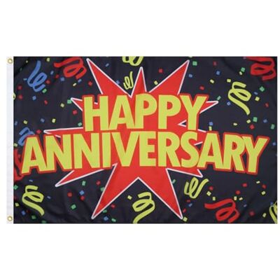 AZ FLAG Flagge Alles Gute Zum Geburtstag Schwarz 150x90 cm Happy Birthday Fahne 100% Polyester mit Messing-Ösen 110g AZ FLAG Flagge Alles Gute Zum Geburtstag Schwarz 150x90 cm Happy Birthday Fahne 100% Polyester mit Messing-Ösen 110g