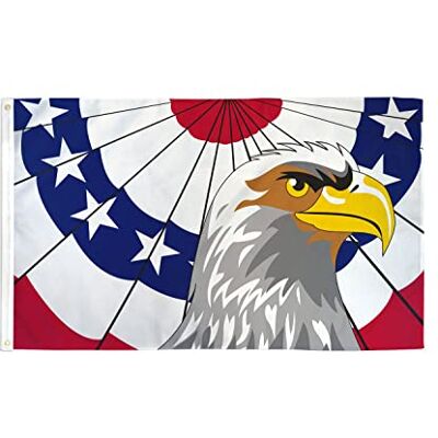 AZ FLAG Flagge Amerikanischer Patriotischer Adler 150x90 cm Vereinigten Staaten Fahne 100% Polyester mit Messing-Ösen 110g AZ FLAG Flagge Amerikanischer Patriotischer Adler 150x90 cm Vereinigten Staaten Fahne 100% Polyester mit Messing-Ösen 110g