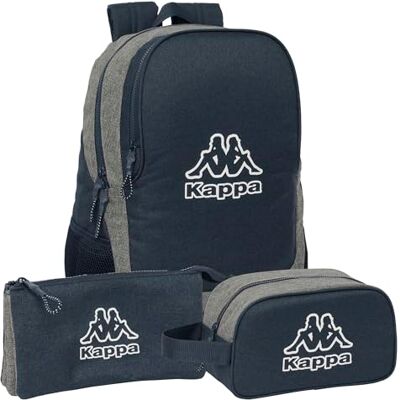 safta Kappa Dark Navy Rucksack, Federmäppchen und Kulturbeutel Kappa Federmäppchen mit DREI Fächern, Kappa Rucksack anpassbar an Trolley, anpassbar an Trolley komplettes Kit Kappa safta Kappa Dark Navy Rucksack, Federmäppchen und Kulturbeutel Kappa Federmäppchen mit DREI Fächern, Kappa Rucksack anpassbar an Trolley, anpassbar an Trolley komplettes Kit Kappa