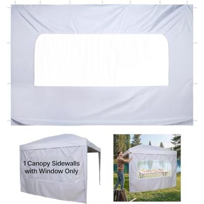 VEVOR 1x Seitenwand für Pavillon, Seitenteil für 3 x 3 m Faltpavillon, Wasserfeste Seitenplane mit Sonnenschutz PU-Beschichtung, inklusive Reißverschluss & Fenster für Outdoor-Events Marktstände, Weiß VEVOR 1x Seitenwand für Pavillon, Seitenteil für 3 x 3 m Faltpavillon, Wasserfeste Seitenplane mit Sonnenschutz PU-Beschichtung, inklusive Reißverschluss & Fenster für Outdoor-Events Marktstände, Weiß