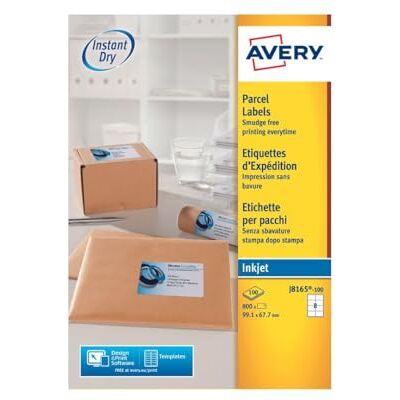 Avery Zweckform schnelltrocknende Adressetiketten für Tintenstrahldrucker 8 pro Blatt 99,1 x 67,7 mm 800 Etiketten weiß Avery Zweckform schnelltrocknende Adressetiketten für Tintenstrahldrucker 8 pro Blatt 99,1 x 67,7 mm 800 Etiketten weiß
