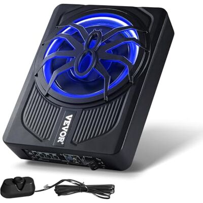 VEVOR Untersitz Auto Subwoofer 440 W 254 mm schlanker Auto Subwoofer unter dem Sitz Subsystem mit eingebautem Verstärker, Hoch-/Niedrigpegel-Eingang und Lautstärkeregler für SUVs Lkws VEVOR Untersitz Auto Subwoofer 440 W 254 mm schlanker Auto Subwoofer unter dem Sitz Subsystem mit eingebautem Verstärker, Hoch-/Niedrigpegel-Eingang und Lautstärkeregler für SUVs Lkws