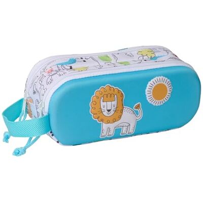 safta Lion 3D Doppelmäppchen für Kinder, ideal für Kinder im Schulalter, bequem und vielseitig, Qualität und Widerstandsfähigkeit, 21 x 6 x 8 cm, Weiß/Blau, M, Casual safta Lion 3D Doppelmäppchen für Kinder, ideal für Kinder im Schulalter, bequem und vielseitig, Qualität und Widerstandsfähigkeit, 21 x 6 x 8 cm, Weiß/Blau, M, Casual
