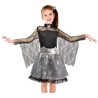 Ciao Witch Spiderella costume disguise fancy dress girl (Size 7-9 years), Black, Silver Ciao Witch Spiderella costume disguise fancy dress girl (Size 7-9 years), Black, Silver