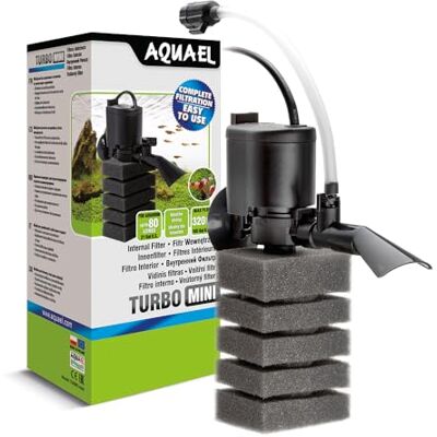 Aquael Filter Turbo Mini – Kraft im Miniaturformat Leistungsstarker und langlebiger Innenfilter für Süßwasseraquarien <80 l 320 l/h 4,4 W Aquael Filter Turbo Mini – Kraft im Miniaturformat Leistungsstarker und langlebiger Innenfilter für Süßwasseraquarien <80 l 320 l/h 4,4 W