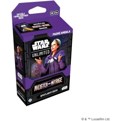 Asmodee FFG Star Wars: Unlimited Trading Card Game Meister der Intrige Spotlight Deck Padmé Amidala, Exklusive Karten, TCG für Kinder und Erwachsene, Alter 12+, 2+ Spieler, 20 Minuten, Deutsch Asmodee FFG Star Wars: Unlimited Trading Card Game Meister der Intrige Spotlight Deck Padmé Amidala, Exklusive Karten, TCG für Kinder und Erwachsene, Alter 12+, 2+ Spieler, 20 Minuten, Deutsch