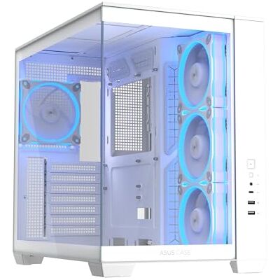 Asus A32 Plus White ATX-PC Gehäuse ARGB-Lüfter, Panorama-Design, Frontpanel aus Glas, kompatibel mit 360mm-Radiatoren & 420mm-Grafikkarten, Frontpanel USB C Asus A32 Plus White ATX-PC Gehäuse ARGB-Lüfter, Panorama-Design, Frontpanel aus Glas, kompatibel mit 360mm-Radiatoren & 420mm-Grafikkarten, Frontpanel USB C