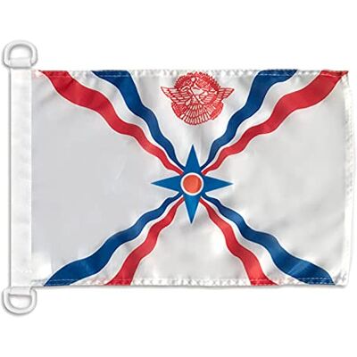 AZ FLAG Bootsflagge Assyrien 45x30 cm Aussenverwendung Assyria Bootsfahne aus Gestricktem Polyester mit Plastikringen AZ FLAG Bootsflagge Assyrien 45x30 cm Aussenverwendung Assyria Bootsfahne aus Gestricktem Polyester mit Plastikringen