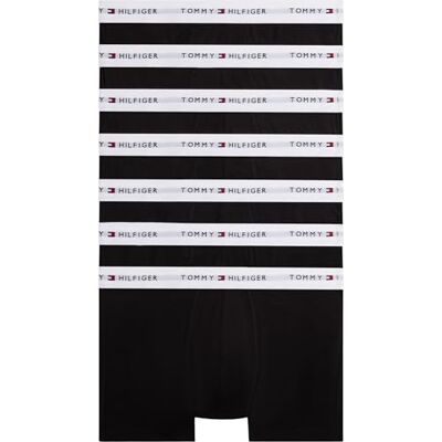 Tommy Hilfiger Herren 7er Pack Boxershorts Trunks mit Logobund, Schwarz (Blk/Blk/Blk/Blk/Blk/Blk/Blk), L Tommy Hilfiger Herren 7er Pack Boxershorts Trunks mit Logobund, Schwarz (Blk/Blk/Blk/Blk/Blk/Blk/Blk), L