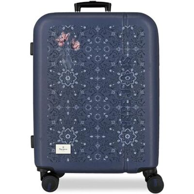 Pepe Jeans Lenay Koffer, Größe M, Marineblau, 48 x 68 x 27 cm, starrer ABS-Kombinationsverschluss, 72L 3.48kg, 4 Doppelrollen, ausziehbar, von Joumma Bags Pepe Jeans Lenay Koffer, Größe M, Marineblau, 48 x 68 x 27 cm, starrer ABS-Kombinationsverschluss, 72L 3.48kg, 4 Doppelrollen, ausziehbar, von Joumma Bags