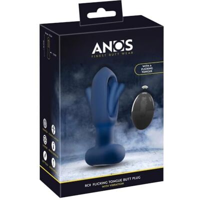 ANOS RC Flicking Tongue Butt Plug Vibrator Blau 3,5 cm ANOS RC Flicking Tongue Butt Plug Vibrator Blau 3,5 cm