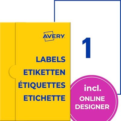Avery P4860-20 Namensetiketten (20 Namensaufkleber, 210x297mm auf A4, selbstklebend, bedruckbare Textiletiketten aus Acetatseide für Laserdrucker, rückstandsfrei ablösbar) 20 Blatt, weiß Avery P4860-20 Namensetiketten (20 Namensaufkleber, 210x297mm auf A4, selbstklebend, bedruckbare Textiletiketten aus Acetatseide für Laserdrucker, rückstandsfrei ablösbar) 20 Blatt, weiß