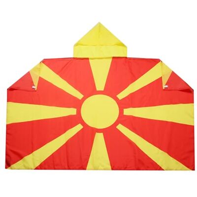 AZ FLAG Umhangflagge Mazedonien 150x90 cm Makedonische Cape Fahne 100% Polyester mit integrierten Ärmeln und Kapuze Body Flag 80g AZ FLAG Umhangflagge Mazedonien 150x90 cm Makedonische Cape Fahne 100% Polyester mit integrierten Ärmeln und Kapuze Body Flag 80g