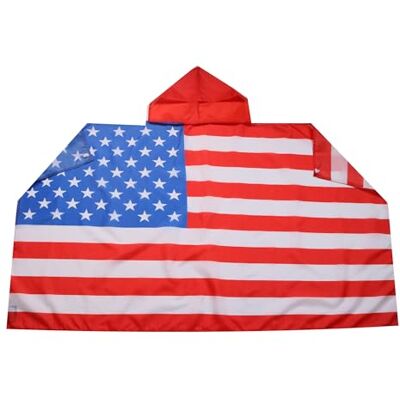 AZ FLAG US-Flagge, 150 x 90 cm, Umhang mit amerikanischer Flagge, 100% Polyester, mit integrierten Ärmeln, 80 g AZ FLAG US-Flagge, 150 x 90 cm, Umhang mit amerikanischer Flagge, 100% Polyester, mit integrierten Ärmeln, 80 g