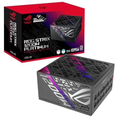 Asus ROG Strix 1200W Platinum Equalizer ATX Gaming Netzteil (ROG Equalizer 12V-2x6 PCIe Stromkabel, GaN-MOSFET, OLED Display, 80 Plus & Cybenetics Zertifizierung, ATX 3.1, PCIE 5.1, Schwarz) Asus ROG Strix 1200W Platinum Equalizer ATX Gaming Netzteil (ROG Equalizer 12V-2x6 PCIe Stromkabel, GaN-MOSFET, OLED Display, 80 Plus & Cybenetics Zertifizierung, ATX 3.1, PCIE 5.1, Schwarz)