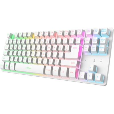 GXTrust Thado US Layout (QWERTY) TKL Gaming Tastatur Kabellos, Weiß QWERTY US GXTrust Thado US Layout (QWERTY) TKL Gaming Tastatur Kabellos, Weiß QWERTY US