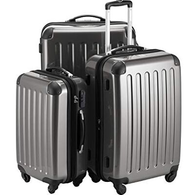 Hauptstadtkoffer Alex 3er Kofferset Handgepäckskoffer 55 cm, mittelgroßer Koffer 65 cm + großer Reisekoffer 75 cm, Hartschale ABS+PC, Zahlenschloss, Titan Hauptstadtkoffer Alex 3er Kofferset Handgepäckskoffer 55 cm, mittelgroßer Koffer 65 cm + großer Reisekoffer 75 cm, Hartschale ABS+PC, Zahlenschloss, Titan