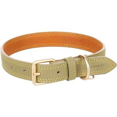 Flamingo Halsband für Hund Virginia grün L 43-53cm 25mm Mit einem Ring für ID-Anhänger Genäht für extra Stärke Flamingo Halsband für Hund Virginia grün L 43-53cm 25mm Mit einem Ring für ID-Anhänger Genäht für extra Stärke
