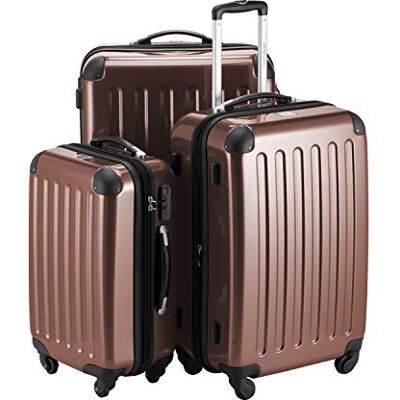 Hauptstadtkoffer Alex 3er Kofferset Handgepäckskoffer 55 cm, mittelgroßer Koffer 65 cm + großer Reisekoffer 75 cm, Hartschale ABS+PC, Zahlenschloss, Braun Hauptstadtkoffer Alex 3er Kofferset Handgepäckskoffer 55 cm, mittelgroßer Koffer 65 cm + großer Reisekoffer 75 cm, Hartschale ABS+PC, Zahlenschloss, Braun