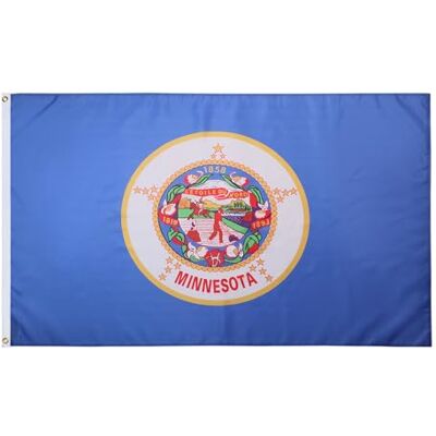 AZ FLAG Flagge Minnesota 90x60 cm Bundesstaat Minnesota Fahne 100% Polyester mit Messing-Ösen 50g AZ FLAG Flagge Minnesota 90x60 cm Bundesstaat Minnesota Fahne 100% Polyester mit Messing-Ösen 50g