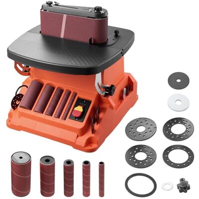 VEVOR Oszillierender Spindelschleifer, 2000 U/min Spindelschleifmaschine mit 16 mm Hub, 5 Hülsen (12,7–50,8 mm) & 610x98 mm Schleifband für Holzbearbeitung, Möbelschleifen, Heimwerkerprojekte VEVOR Oszillierender Spindelschleifer, 2000 U/min Spindelschleifmaschine mit 16 mm Hub, 5 Hülsen (12,7–50,8 mm) & 610x98 mm Schleifband für Holzbearbeitung, Möbelschleifen, Heimwerkerprojekte