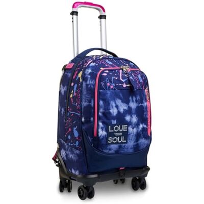 Seven Schultrolley Jack 4 Rollen, Lila, Love Your Soul, 3 in 1, Dreifachverwendung, Rucksack mit abnehmbarem Wagen und Crossover-System, Rucksäcke & Trolley, Schule & Freizeit, Mädchen, violett, M Seven Schultrolley Jack 4 Rollen, Lila, Love Your Soul, 3 in 1, Dreifachverwendung, Rucksack mit abnehmbarem Wagen und Crossover-System, Rucksäcke & Trolley, Schule & Freizeit, Mädchen, violett, M