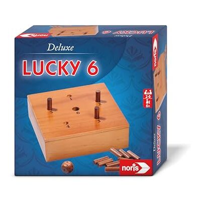 noris 606102046 Deluxe Lucky 6 (Würfelspiel ab 6 Jahre) Spiele-Klassiker Super Six in hochwertiger Holz-Ausstattung für Erwachsene und Kinder, 2-6 Spieler noris 606102046 Deluxe Lucky 6 (Würfelspiel ab 6 Jahre) Spiele-Klassiker Super Six in hochwertiger Holz-Ausstattung für Erwachsene und Kinder, 2-6 Spieler